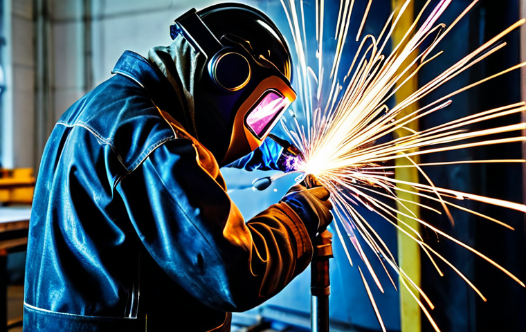 A highly skilled professional welder, wearing a fully enclosed welding helmet with an auto-darkening lens, protective leather jacket, and heavy-duty gloves, precisely performing a TIG weld on a stainless steel pipe in a well-lit, industrial workshop. Sparks and light from the arc are contained and controlled. The focus is on the intricate detail of the weld pool and the welder's steady hands. The environment is clean and organized, showing a commitment to safety. Perfect anatomy, correct proportions, natural pose, well-formed hands, proper finger count, natural body proportions. Fully clothed, modest clothing, appropriate attire, professional dress, safe for work, appropriate content, professional, family-friendly, high-quality, professional photography.