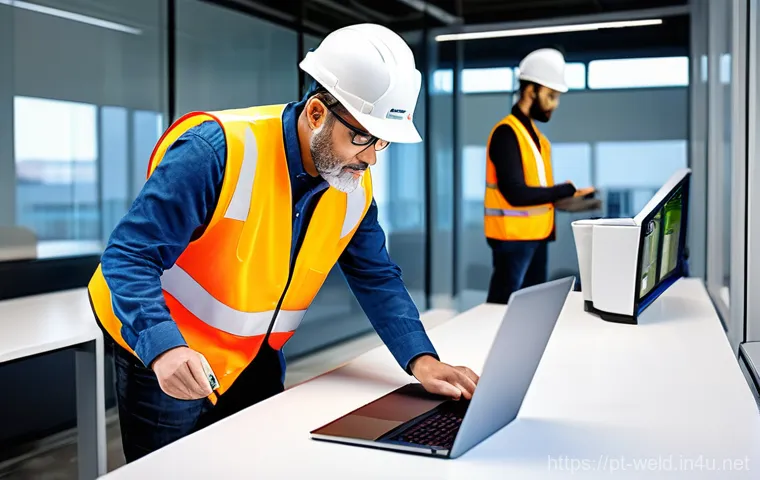 용접사와 현장 관리자 관계 - A powerful and engaging depiction of a daily safety briefing on an active construction site. A diver...