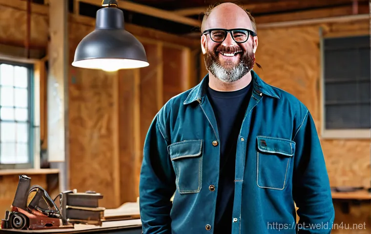 초보자를 위한 용접 기초 - **Prompt:** "A powerful, close-up shot emphasizing the essential safety gear of a welder in action. ...