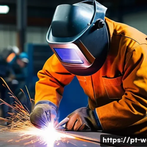 Home 7 용접 실습 중 주의할 점 - **Prompt:** A skilled welder, either male or female, diligently working in a well-lit, industrial we...