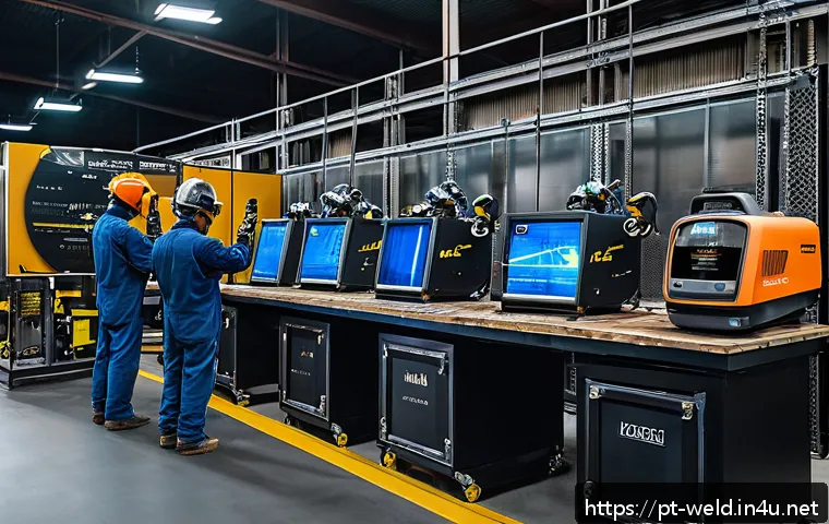 용접 교육 세미나 참석 효과 - A professional welding seminar scene set in a modern industrial training center in Brazil, featuring...